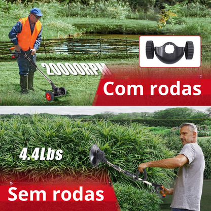 Aparador de relva sem fios 3 em 1, corta-ervas e dresse-bordas
