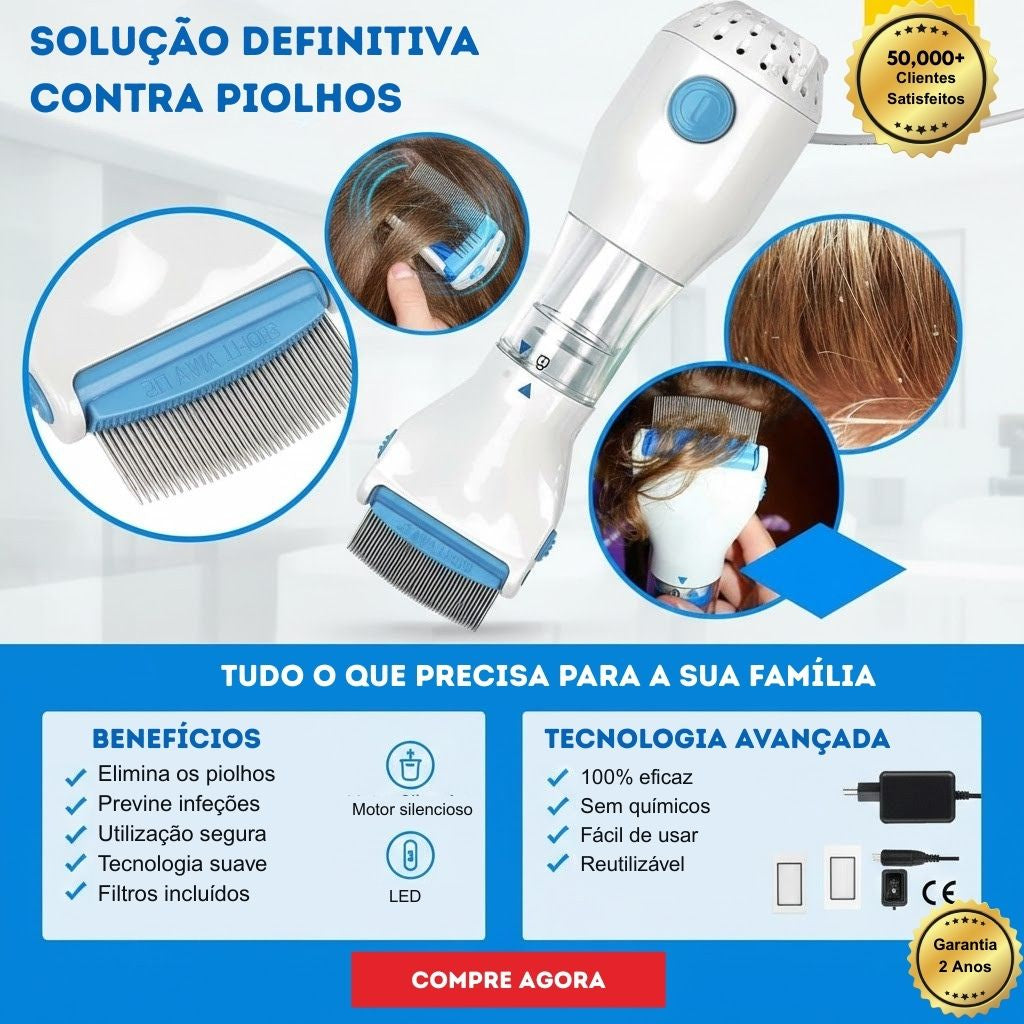 Pente Aspirador Elétrico para Piolhos