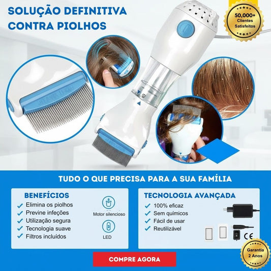 Pente Aspirador Elétrico para Piolhos